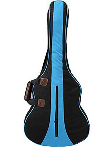 MiraTekk 36 Inch Nylon Cotton Acoustic Guitar Bag Backpack Two Back Pocket Gig Bag Electric Guitar Bag Blue