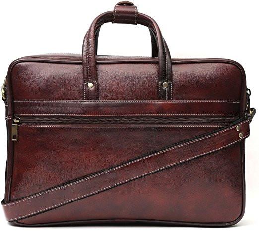 Genuine Leather Brown Laptop Messenger Bag