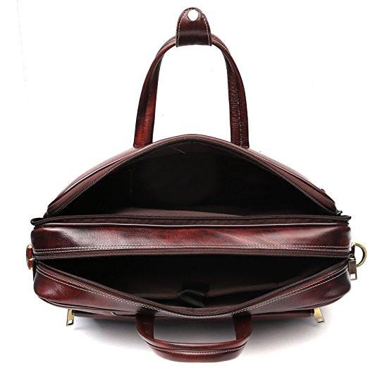 Genuine Leather Brown Laptop Messenger Bag