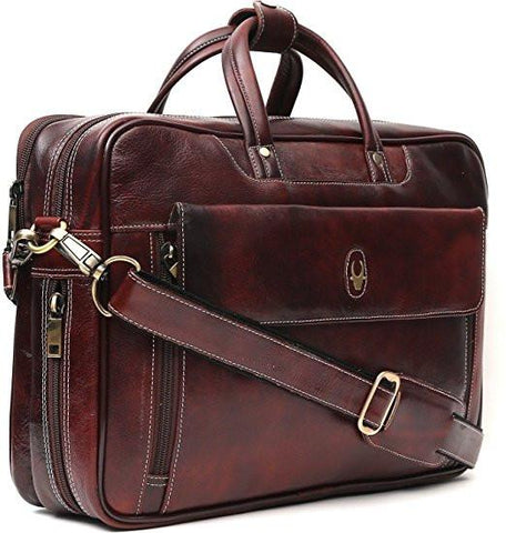 Genuine Leather Brown Laptop Messenger Bag