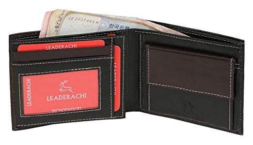 Genuine Ndm Leather Men's Bi-Fold Wallet