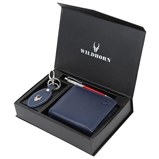 WildHorn Men’s Blue wallet Combo