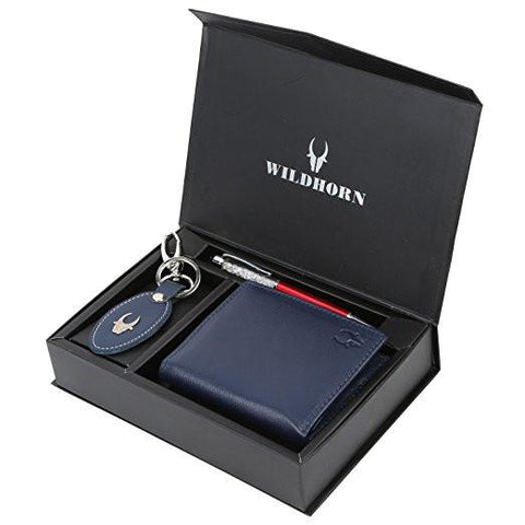 WildHorn Men’s Blue wallet Combo