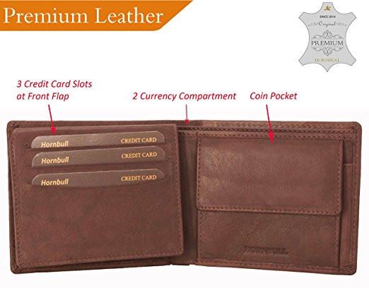 Hornbull Men's Brown Wallet and Belt Combo